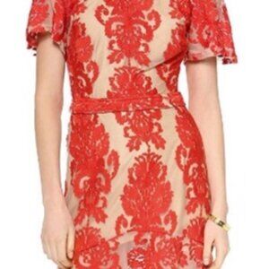 For Love and Lemons Red Lace Backless Dress